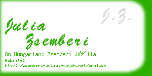 julia zsemberi business card